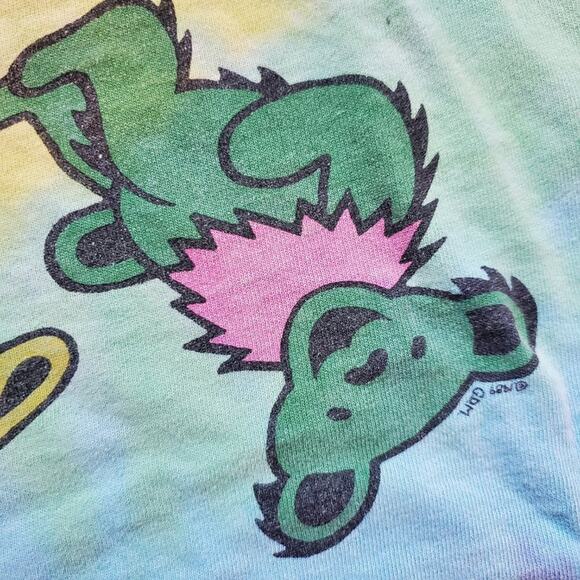 Vintage 1989 Single Stitch Tie Dye Classic Grateful Dead Bear Graphic T Shirt - Picture 12 of 15